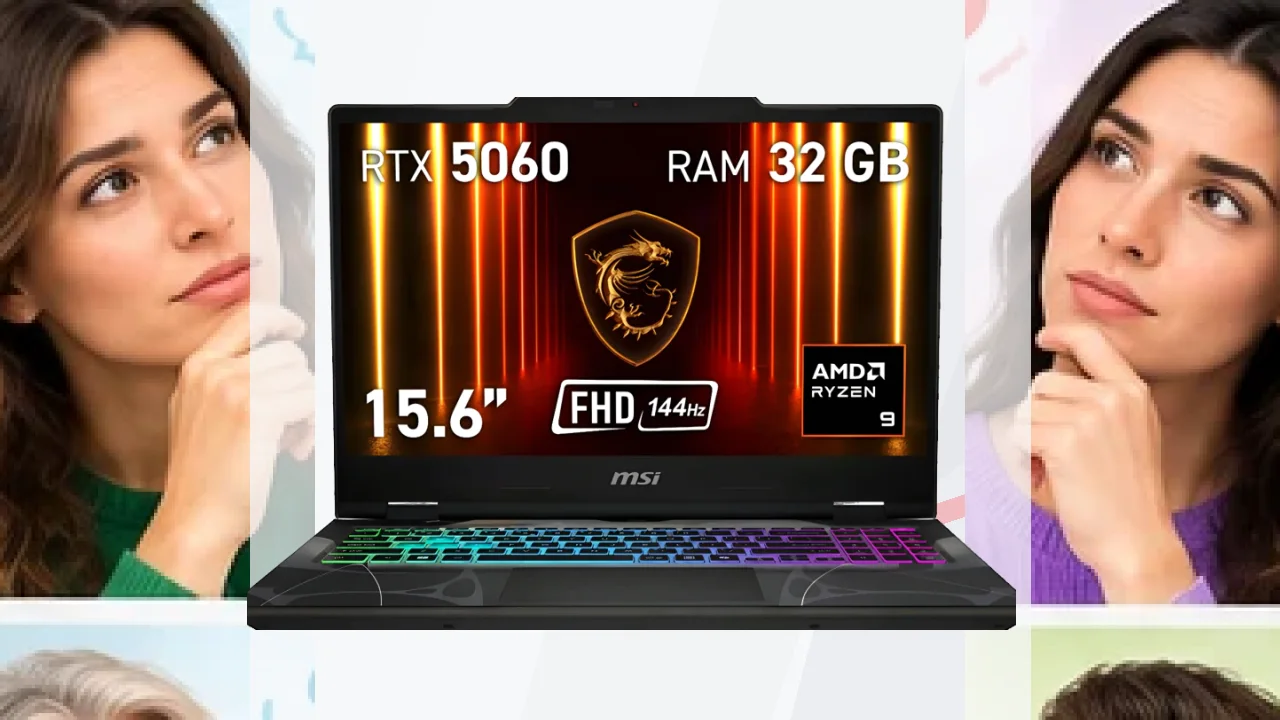 Portátil Gaming MSI Cyborg A15 AI B2HWFKG-072XES 32GB DDR5/1TB SSD 15,6 pulgadas FHD IPS AMD Ryzen 9 270 NVMe PCIe 4.0 RTX 5060 8GB FreeDOS