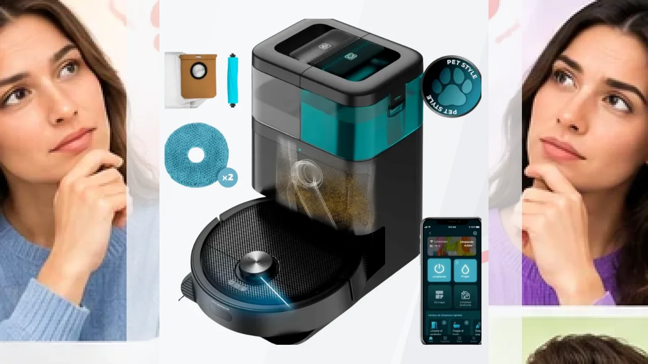 Cecotec Conga 15090 SpinArm 8000Pa friegasuelos mopas giratorias autovaciado 240 min 5200mAh Robot aspirador