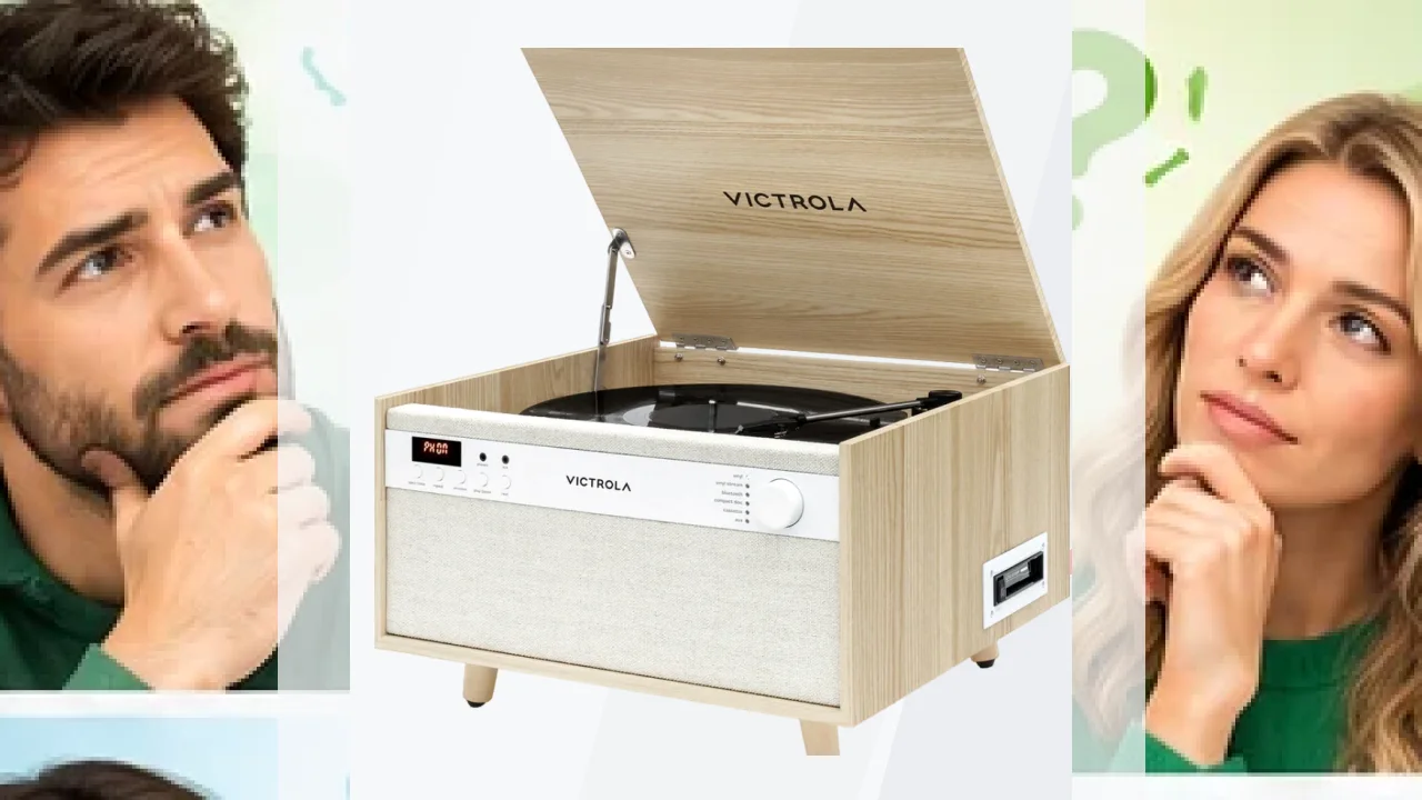 Victrola CENTURY MUSIC CENTER NATURAL madera - funciones integradas tocadiscos + CD + cassette + Bluetooth 5.1 +